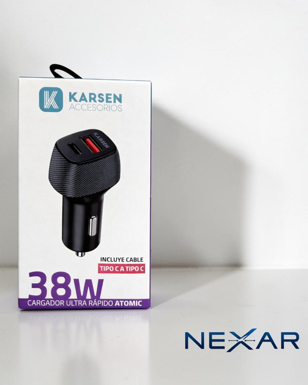 CARGADOR KARSEN AUTO + CABLE